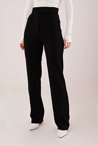 GENCULUS Black Trousers with Velcro Closure Detail