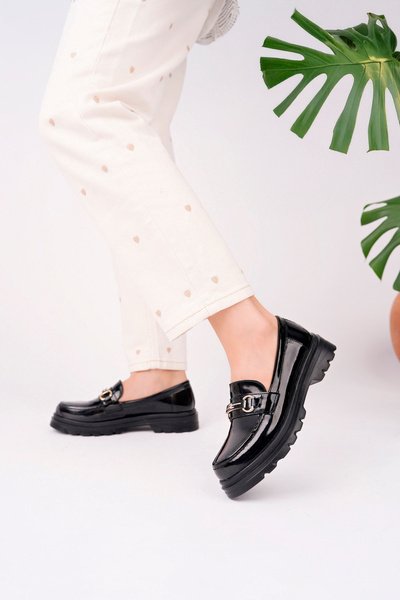 KAYGISIZ AYAKKABI Kadın Loafer Makosen Casual Tokalı Günlük Yumuşak Ayakkabı