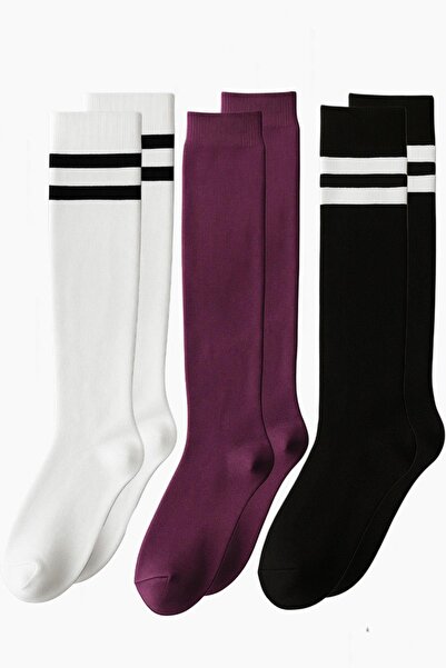 COTENCONCEPT 3 Pairs of Cotton Blend Over-The-Knee Socks