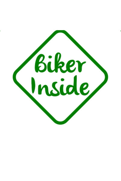 Oracal 651 Decorative wall, car and window sticker, Biker inside. 18cm, green