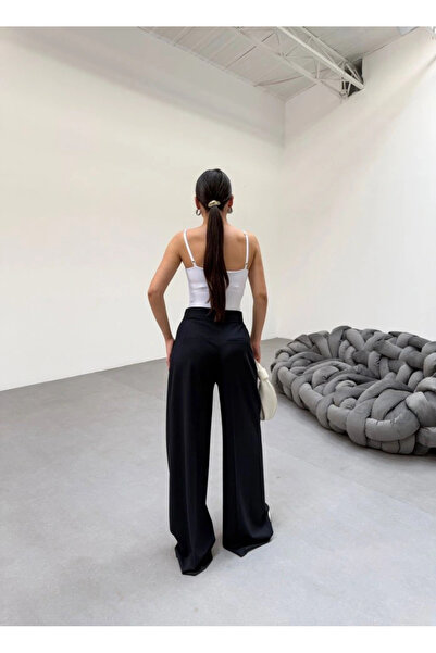 GENCULUS    230 Gr Poly Viscose Full Lycra Pleated Palazzo Trousers