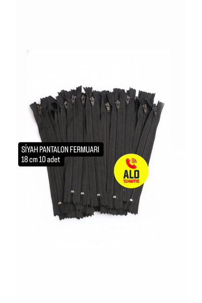 ALOTUHAFİYE SİYAH PANTALON FERMUARI 18 cm 10 adet