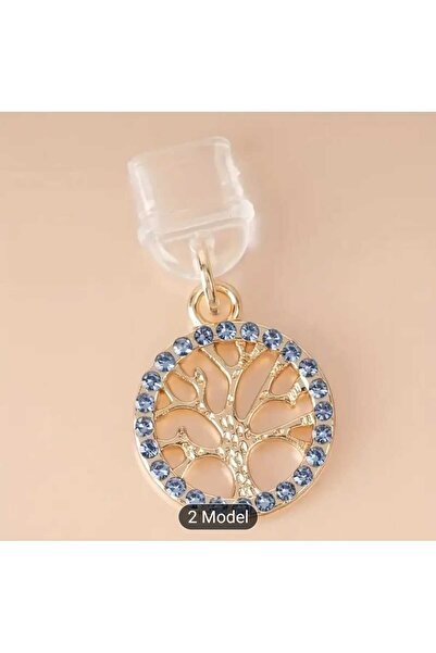 PAWNEST مجموعة من قطعتين من سدادات الغبار للهاتف بنمط شجرة الحياة (وردي + أزر...