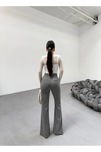 GENCULUS    230 Gr Poly Viscose Full Lycra Flared Trousers