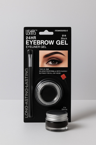 Ushas Eyebrow Gel, EyeBrow, 24h, Waterproof, Black,