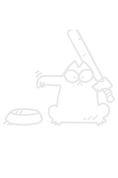 Oracal 651 Decorative wall, car and window sticker, Cat with a stick begging for food, 19cm, white