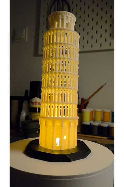 3DRisen Pisa Kulesi Dekoratif Gece Lambası 25 cm