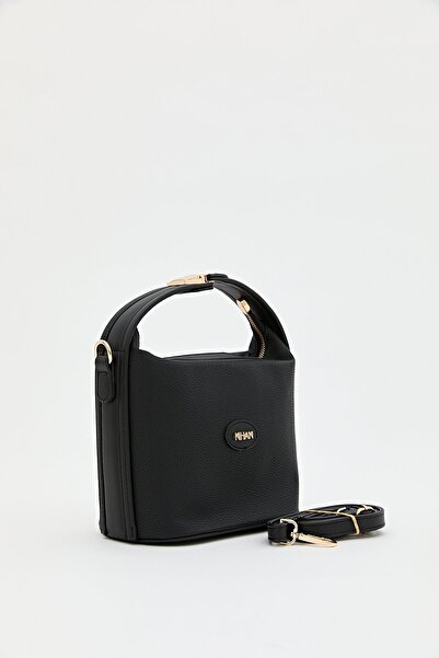 Nihan Toka Detaylı El Çantası Kroko Siyah