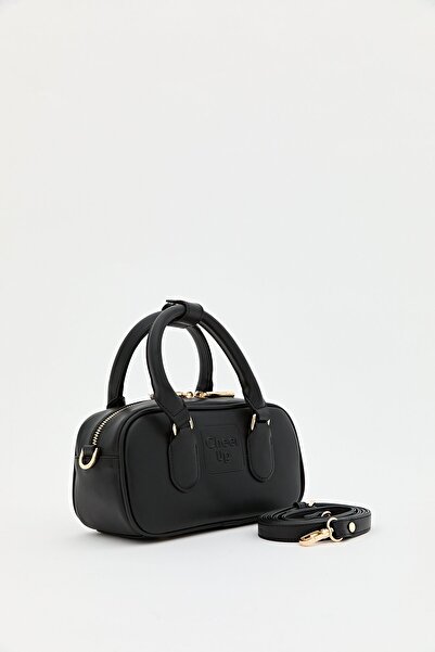 Nihan Slogan Yazılı Çapraz Askılı Çanta Siyah