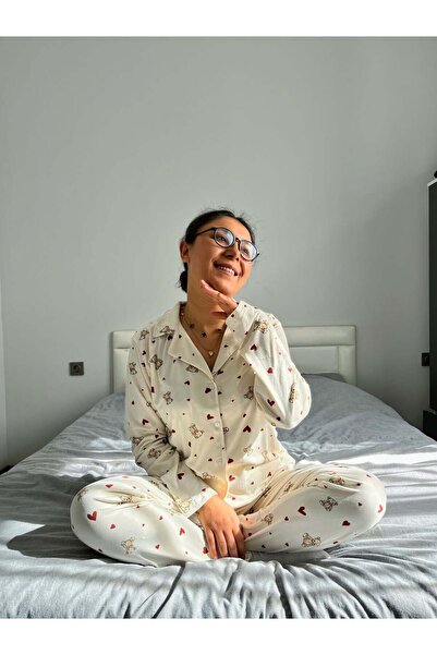 Marka Teddy Cotton Front Buttoned Pajama Set