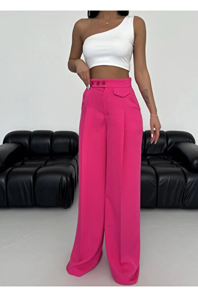 GENCULUS    Three Button Detailed Palazzo Trousers