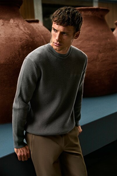 Kocamanlar Ayakkabı Lufian 112090172 Blend Kazak Men's Sweatshirt Mink