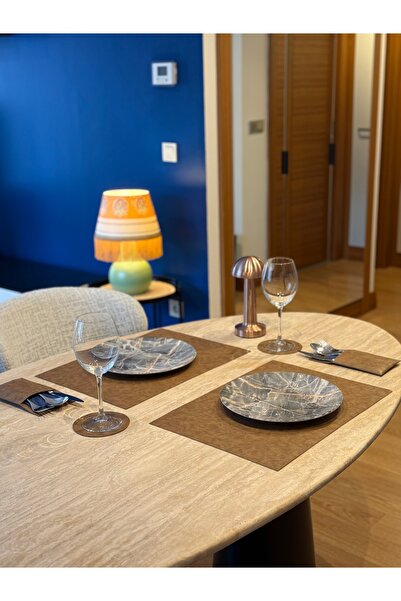 coaksco 2-Person Mink Rectangular American Dinnerware Set (Dinner Plate-Coaster-Fork Rest)