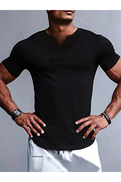 GENCULUS Men's Short Sleeve V-Neck Single Jersey Tshirt