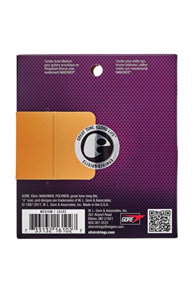 Elixir 16102 Nanoweb Μεσαίες Φωσφορικές Χορδές Ακουστικής Κιθάρας