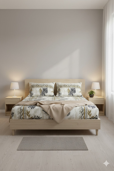 Home طقم ملاءات سرير مزدوجة مرنة كبيرة الحجم (مع غطاءين للوسادة)