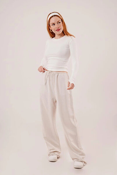 GENCULUS Linen Ecru Trousers with Pocket and Tie Detail