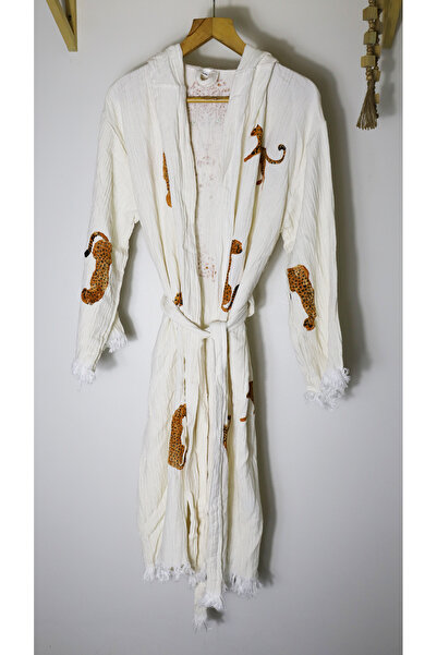 AQUATOLIA روب حمام من الموسلين بطباعة حجرية بنقش النمر