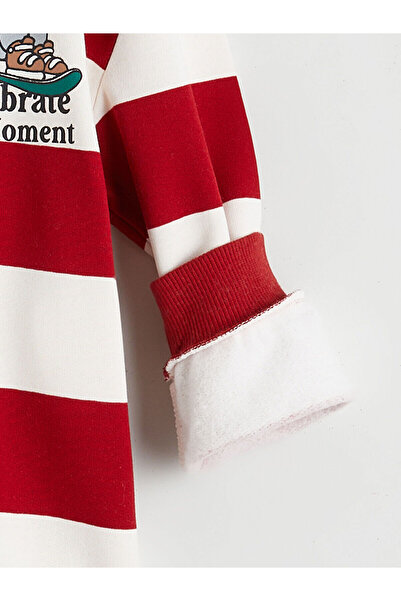 LC Waikiki Özmarka New Season Crew Neck Striped Boys' Thick Sweatshirt