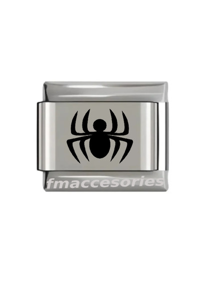 fmaccesories سوار إيطالي من الفولاذ بلون فضي مع نقش ليزر على شكل قطة، لا يتلا...