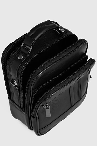 Fiyaka Ck12 Medium Size Genuine Leather Men's Bag Black