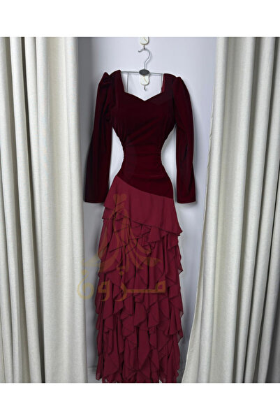 Mazoon Fashion فستان جوخ تنورة شرائط شيفونMEZON FASHION