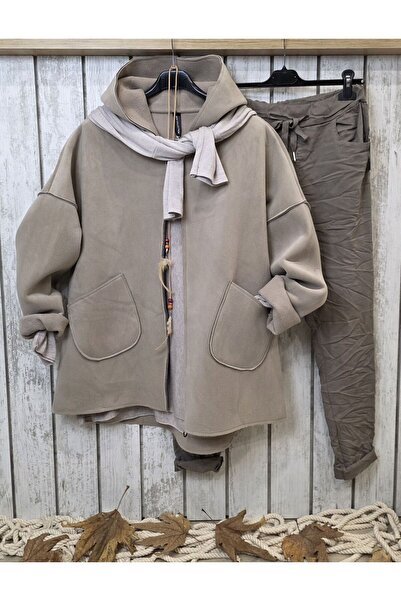 pudubutik Italian Suede Coat Beige