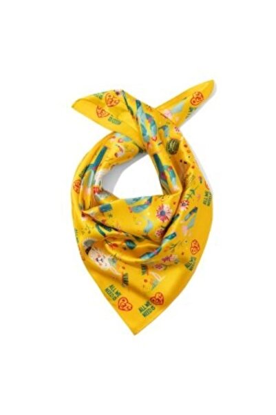All We Need Is Pets Crazy Llama Yellow Silk Bandana for Cats Dogs and Pet Lovers