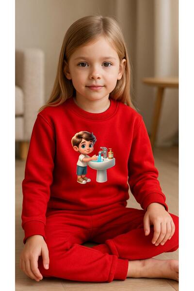 playwear Παιδικό Φούτερ Σετ ÇEŞME με στάμπα για κορίτσια και αγόρια, με λαιμό...