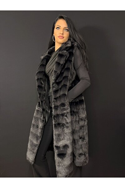 fara marca Premium faux fur vest with drawstring – elegance and comfort