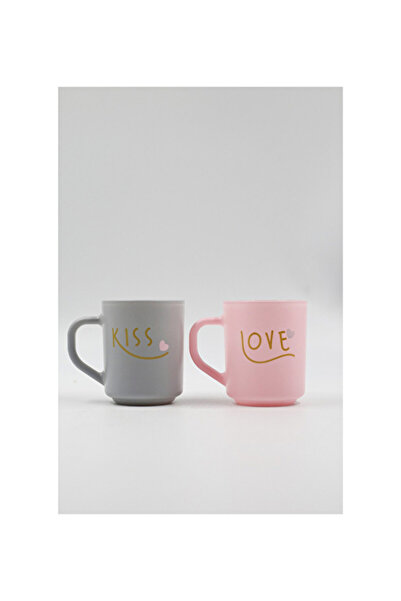 Rakle 2 ADET Love Kiss Mug Kupa Set 2'li 246 cc