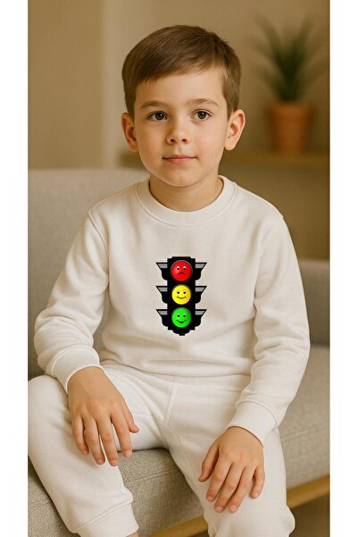 playwear Παιδικό Φούτερ Σετ με στάμπα TRAFFIC LIGHT για Κορίτσια και Αγόρια, ...