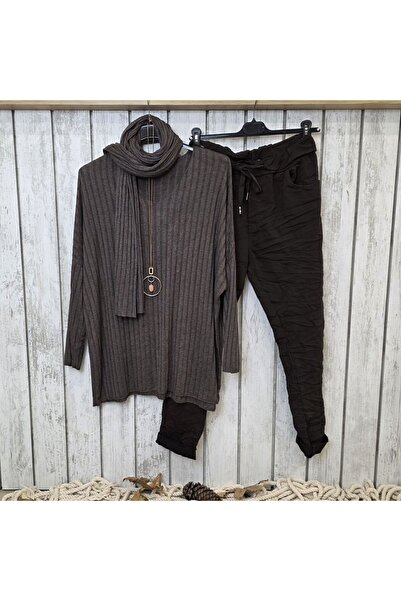 pudubutik V-Neck Italian Knitwear Brown