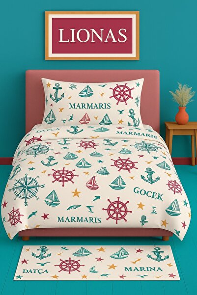 StellaFlavo Single Patterned Duvet Cover + 1 Pillowcase with Cover