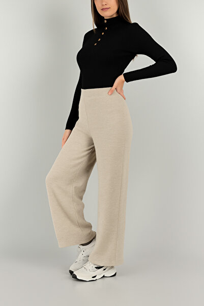 mf venessa Women's Knitwear Fabric Elastic Waist Wide Leg Pants Standard Size (38 46)