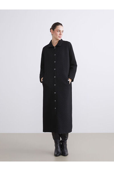 LC Waikiki Collared Neck Self Patterned Women's Abaya