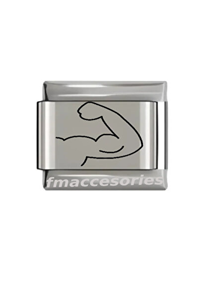 fmaccessoriess سوار من الفولاذ الإيطالي بلون فضي، طباعة ليزر KAS، لا يفقد الل...