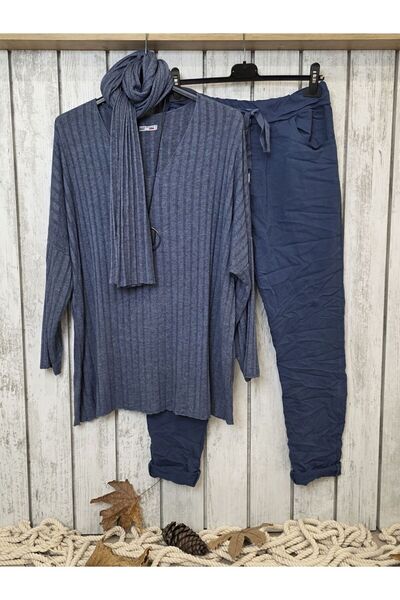 pudubutik V-Neck Italian Knitwear Blue