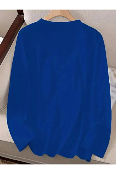 GENCULUS    Women's Long Sleeve Crew Neck Moon Printed Viscose Blouse