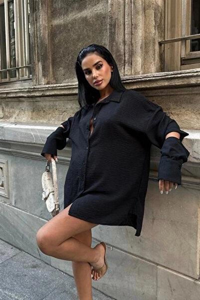 GENCULUS Alina Kol Cut Out Linen Shirt 325208