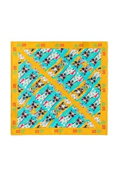 All We Need Is Pets Crazy Llama Yellow Silk Bandana for Cats Dogs and Pet Lovers