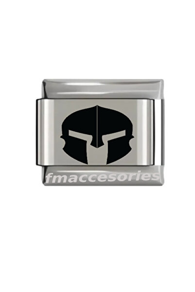 fmaccesories سوار من الفولاذ الإيطالي بلون فضي مع طباعة ليزر لا يفقد لونه ولا...