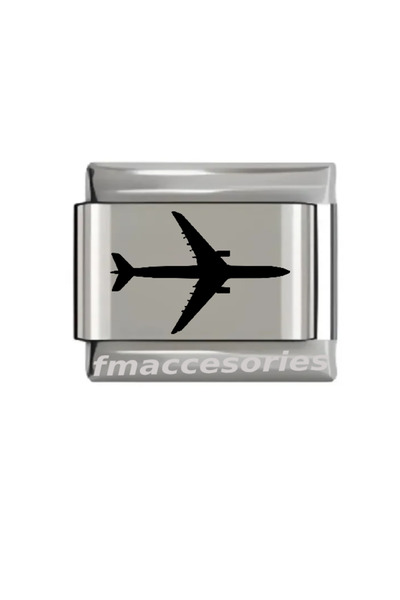 fmaccessoriess سوار إيطالي من الفولاذ بلون فضي مع نقش ليزر على شكل ملاك كندي لا يفقد لونه ولا يسود