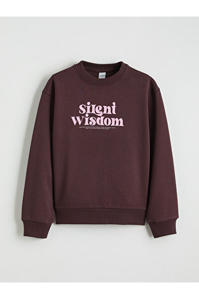 LC Waikiki LCW Kids guler rotund cu imprimeu Hanorac gros pentru fete tricou