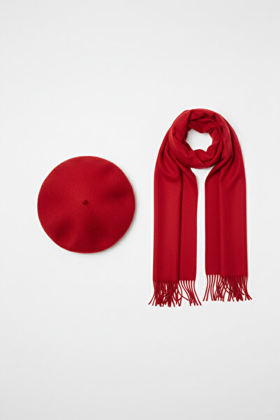 derikem Women's Winter French Painter Beret and Shawl Two-Piece Set Shawl and Beret Winter Set