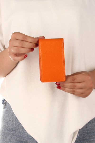 Fiyaka Ar-005 Genuine Leather Cigarette Case Orange