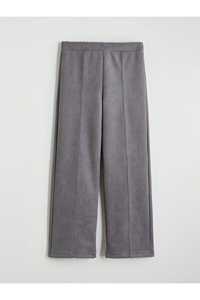 LC Waikiki Pantaloni pentru fete cu aspect de piele intoarsa cu talie elastica