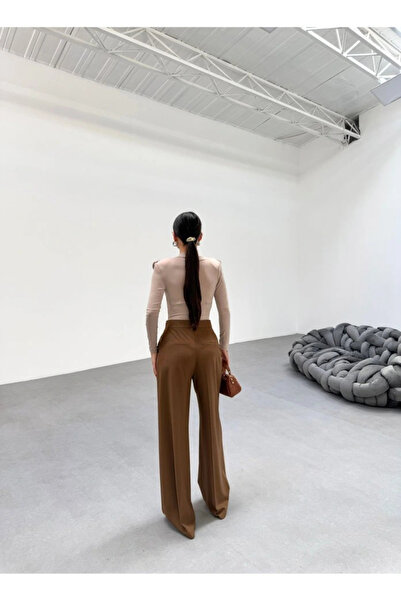 GENCULUS    230 Gr Poly Viscose Full Lycra Pleated Palazzo Trousers