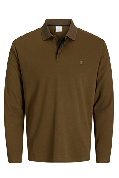 Jack & Jones Polo Neck Long Sleeve Men's Sweat Shirt Khaki