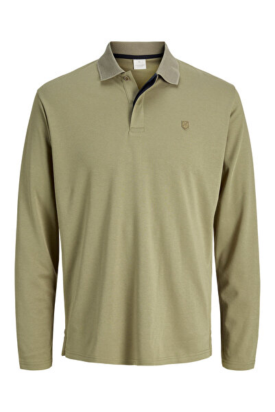 Jack & Jones Polo Neck Long Sleeve Men's Sweat Shirt Light Green